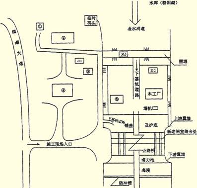 5m,围堰采用水中倒土双向进占法施工,总填筑方量30万m3.